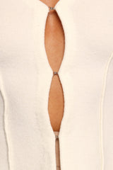 Eddie Clasp Front Cardigan - Ivory
