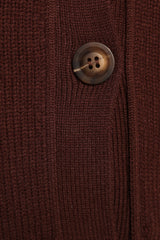 Eden Button Front Cardigan - Brown