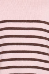 Eleanora Striped Knit Pullover Sweater - Pink