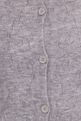 Fauna Tonal Floral Cardigan - Heather Grey