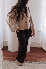 Fern Wide Sleeve Cardigan - Mushroom
