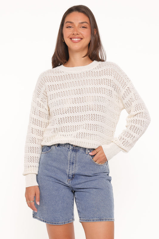 Flavia Open Stitch Sweater - Cream