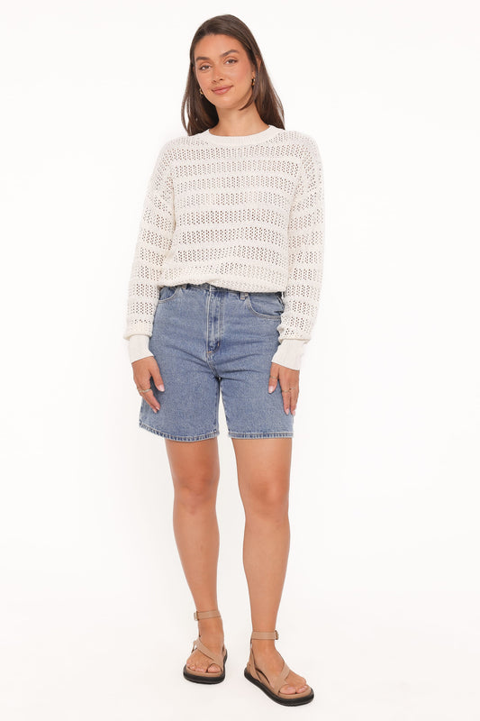 Flavia Open Stitch Sweater - Cream