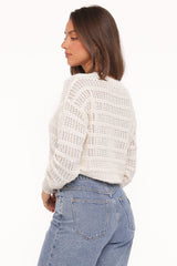 Flavia Open Stitch Sweater - Cream