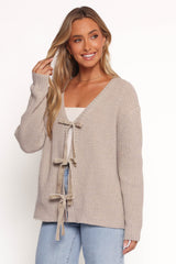 Hammond Tie Up Cardigan - Taupe