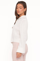 Inara Zip Cardigan - Cream