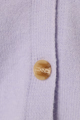 Isabel Button Front Cardigan - Lilac