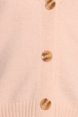 Isabel Button Front Cardigan - Pale Pink