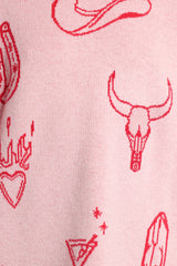 Jax Western Knit Sweater - Pink