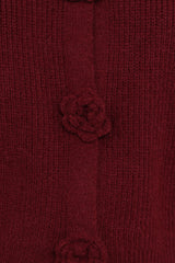 Jones Rosette Cardigan - Burgundy