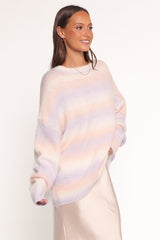 Joy Knit Sweater - Lavender Stripe