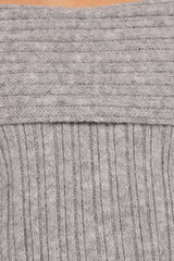 Kenny Off Shoulder Knit Sweater - Grey