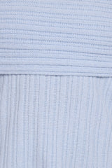 Kenny Off Shoulder Knit Sweater - Pale Blue