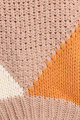 Koda Pattern Knit Sweater - Beige Multi
