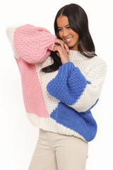 Koda Pattern Knit Sweater - White Multi