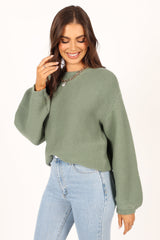 Lakelyn Textured Knit Sweater - Khaki