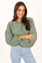 Lakelyn Textured Knit Sweater - Khaki