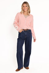 Lantana Flower Sleeve Cardigan - Pink