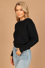 Liv Chain Detail Knit Sweater - Black
