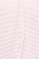 Lyra Large Collar Cardigan - Pale Pink
