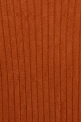 Makenna Long Open Front Cardigan - Rust