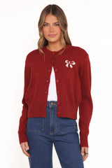 Middleton Mini Bow Cardigan - Wine