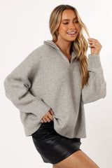 Miranda Knit Sweater - Grey