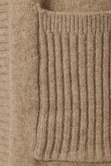 Nicolette Open Front Long Cardigan - Latte