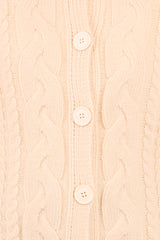Nika Cable Knit Cardigan - Taupe