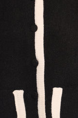 Orabelle Contrast Hem Cardigan - Black