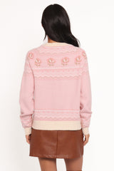 Poppi Fairisle Cardigan - Pink