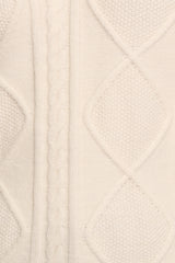 Robbie Collar Neck Cable Knit Sweater - Cream
