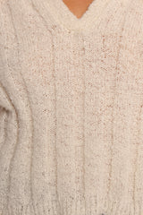 Romy Collar Knit Sweater - Ecru