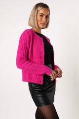 Ryann Button Front Cardigan - Magenta