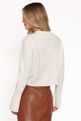 Thelma Trumpet Sleeve Cardigan - Cream