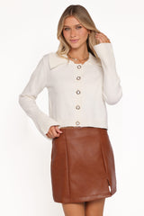 Thelma Trumpet Sleeve Cardigan - Cream
