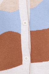 Tulula Abstract Print Cardigan - Cream