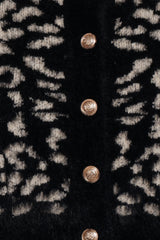 Tyra Animal Print Faux Mohair Cardigan - Black