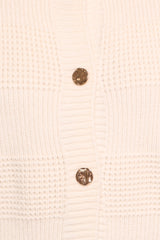 Verago Textured Stripe Cardigan - Cream
