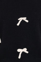 Voss Bow Knit Sweater - Black