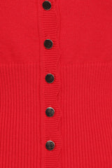Walsh Scalloped Cardigan - Red