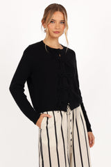 Wilde Bow Front Cardigan - Black