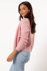 Wilde Bow Front Cardigan - Blush