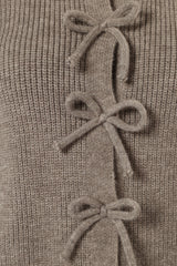 Wilde Bow Front Cardigan - Light Grey