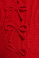 Wilde Bow Front Cardigan - Red