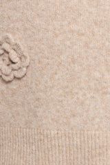 Wynne All Over Flower Knit Sweater - Light Taupe