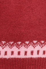 Zinnia Fairisle Knit Sweater - Red