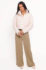Adi Quilted Jacket - Pink Bow