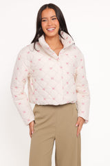 Adi Quilted Jacket - Pink Bow