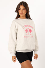 Colette Pickleball Sweatshirt - Heather Grey